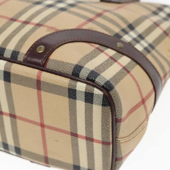 BURBERRY Nova Check Hand Bag PVC Beige Auth 93196 - Picture 14 of 16